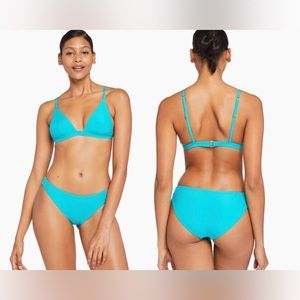 Vitamin A Midori Hipster Bikini Bottoms Turquoise Summer EcoRib 6/S & 8/M NWT